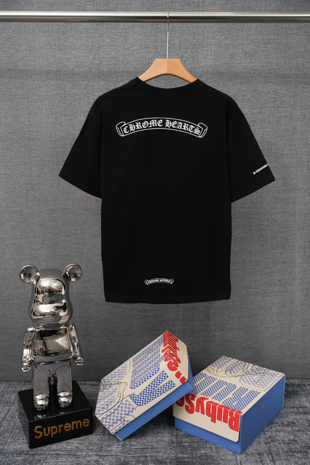 Back CH White Scroll Logo Pocket T-Shirt