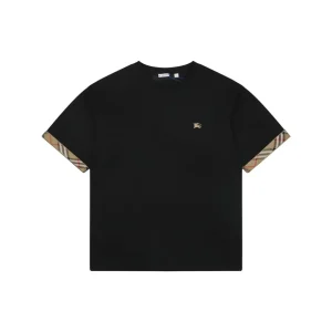 Check Trim Embroidered Knight T-Shirt