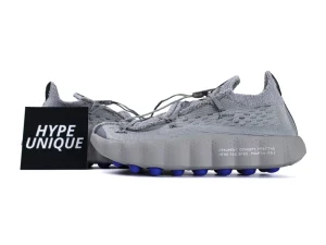 Fragment Design x Mind 002 Flyknit Particle Grey Pair Profile Display with Hypeunique Card