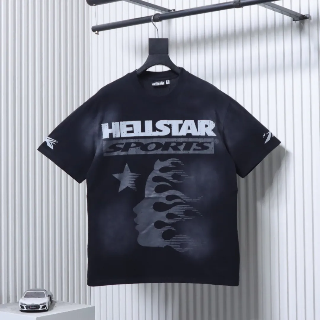 Hellstar Washed Flame Face Graphic T-Shirt
