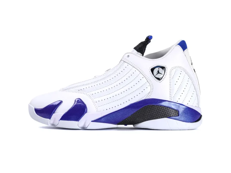 Jordan 14 Retro White Hyper Royal Left Side View