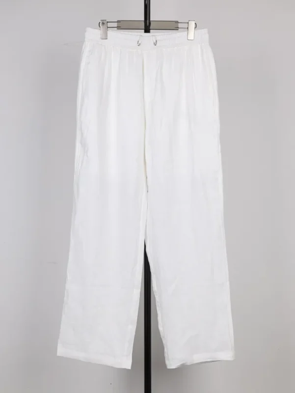 LP Linen Drawstring Wide-Leg Trousers