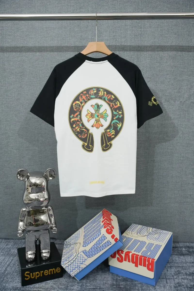 Back Multicolor Horseshoe Cross Raglan T-Shirt