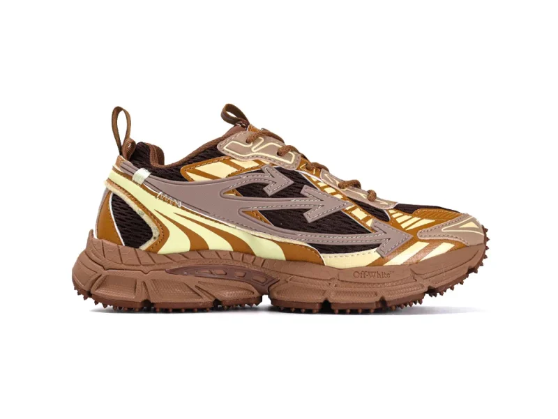 Off-White Be Right Back Sneakers Dark Brown Cream Right Side View