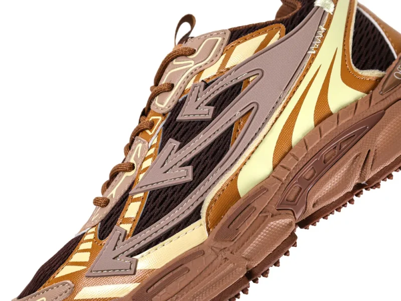 Off-White Be Right Back Sneakers Dark Brown Cream Side View