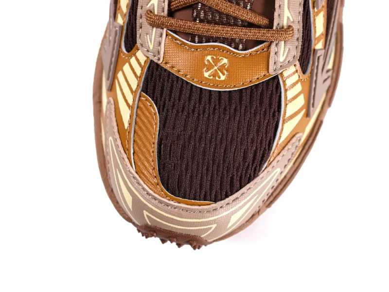 Off-White Be Right Back Sneakers Dark Brown Cream Top View Detail