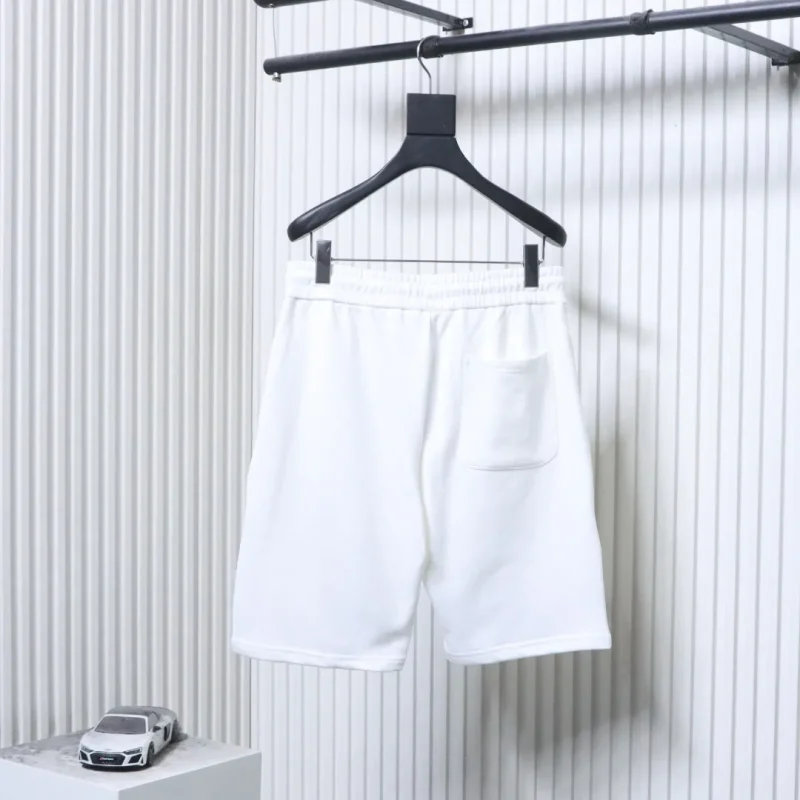 Back Overlapping Logo Embroidered Cotton Sweat Shorts