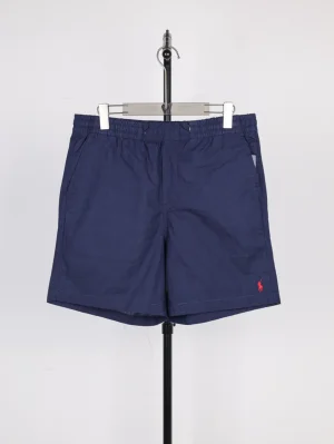RL Pony Embroidered Linen Shorts Color Dark Blue