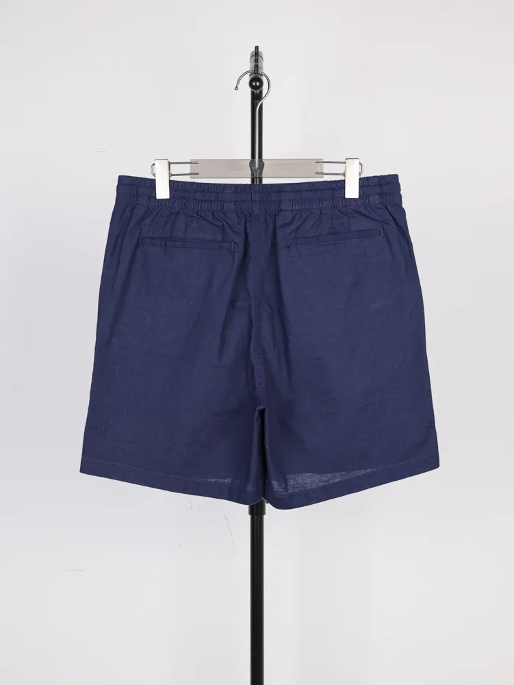 Back RL Pony Embroidered Linen Shorts Color Dark Blue