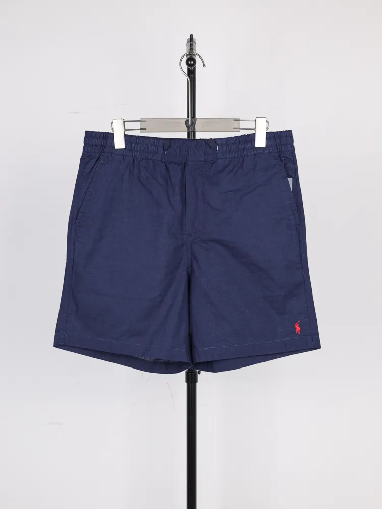 RL Pony Embroidered Linen Shorts Color Dark Blue