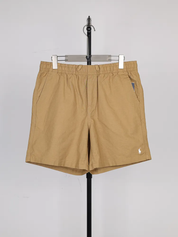 RL Pony Embroidered Linen Shorts Color Khaki