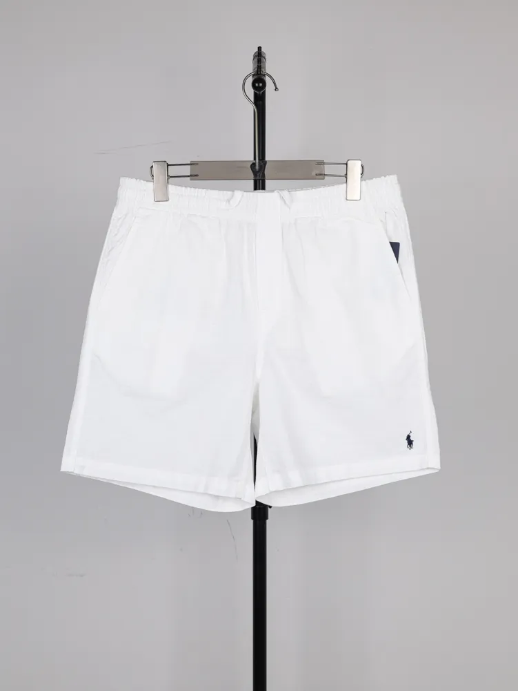 RL Pony Embroidered Linen Shorts Color White