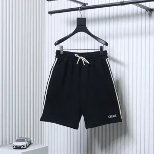 Ribbon Embroidered Logo Cotton Shorts