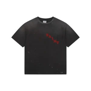 Saint Michael Distressed Pocket Logo Graphic T-Shirt