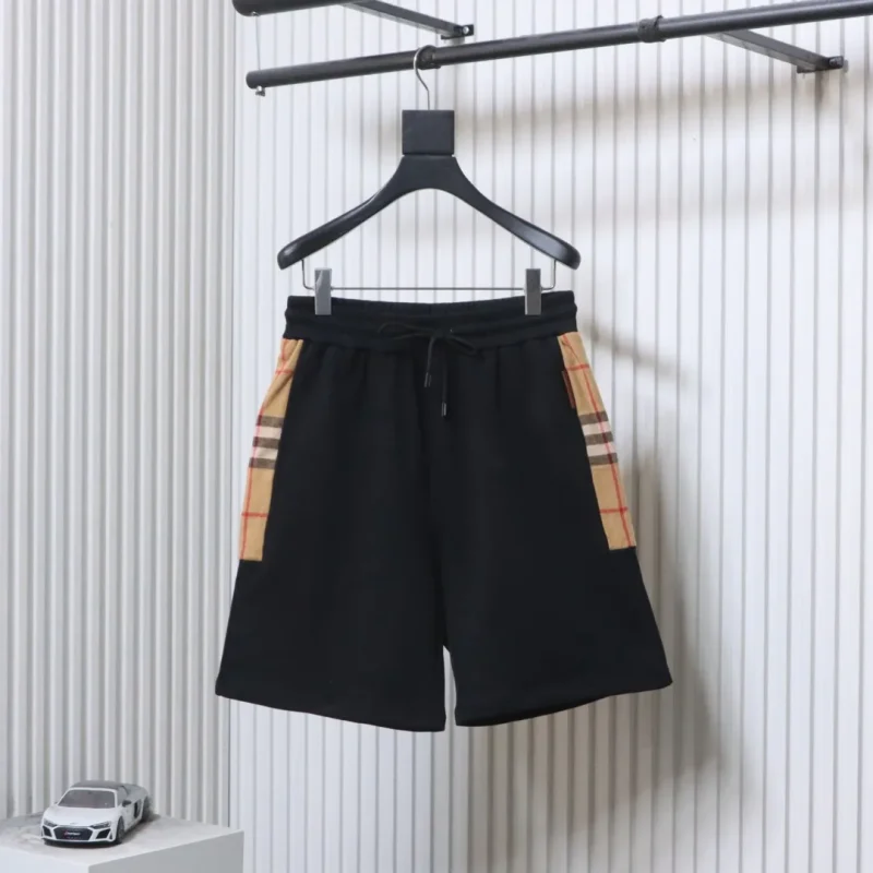 Side Check Panel Cotton Shorts