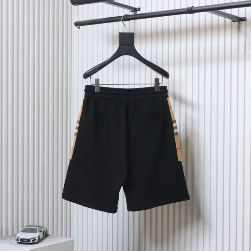 Back Side Check Panel Cotton Shorts