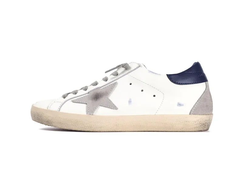 Super Star Sneakers White Ice Night Blue Left Side View