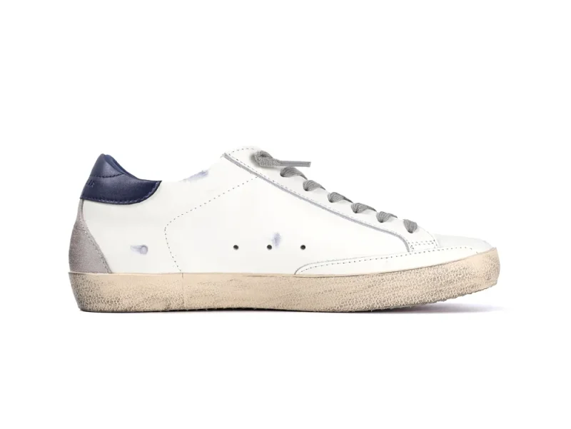 Super Star Sneakers White Ice Night Blue Right Side View