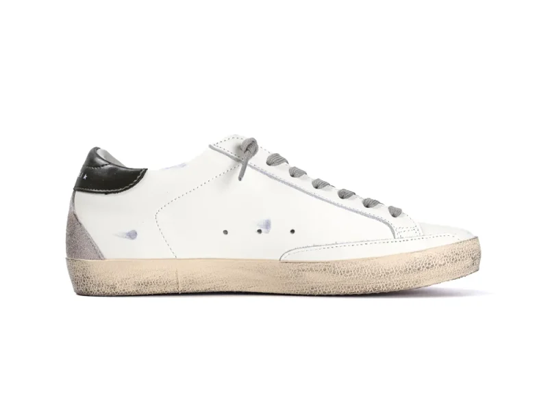 Super Star Sneakers White Red Grey Right Side View