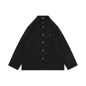 TW Double-Loop Collar Button-Up Long Sleeve Shirt