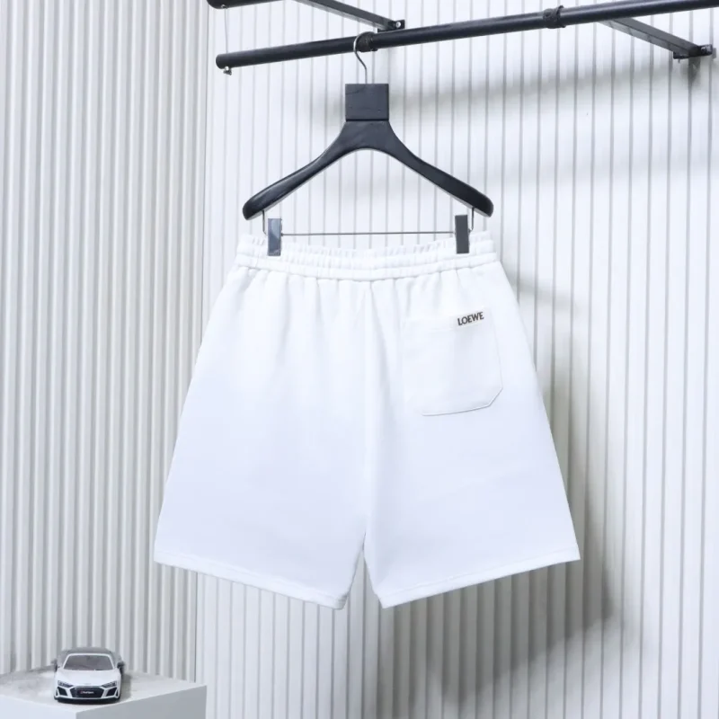 Back of Terry Embroidered Logo Drawstring Shorts