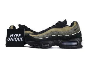 Undefeated x Air Max 95 Medium Olive Side Profile with Hypeunique Card