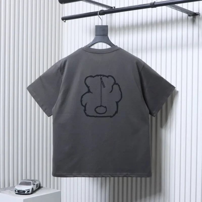 Back Well Done Radio Bear Print Cotton T-Shirt