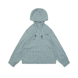 Acne Fine Plaid Hooded Jacket