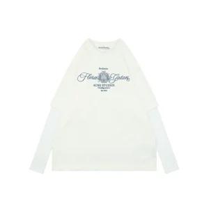 Acne Script Logo Embroidered Layered Long Sleeve Shirt