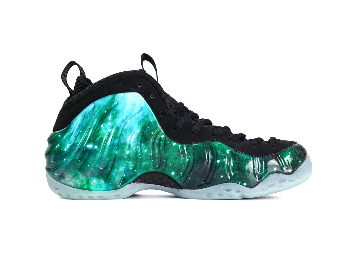 Air Foamposite One Green Galaxy Right Side View