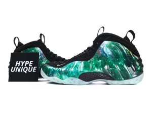 Air Foamposite One Green Galaxy Side Profile