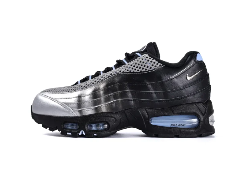 Air Max 95 Big Bubble x Palace Metallic Silver Black Left Side View