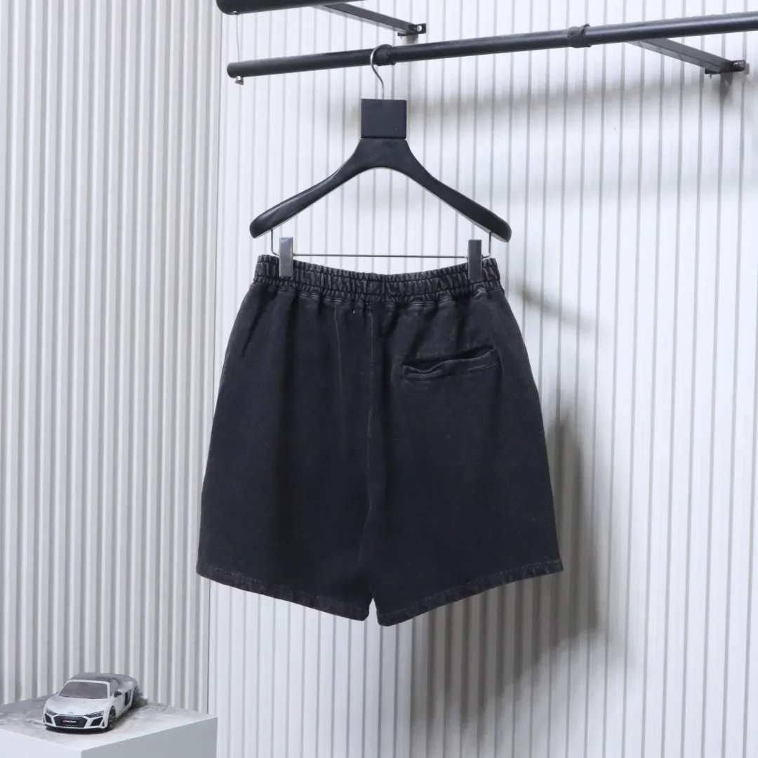 Back BAPE Ape Head Embroidered Washed Shorts