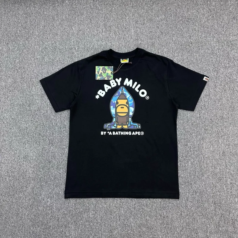 BAPE Cartoon Ape Blue Camouflage T-Shirt