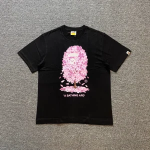 BAPE Cherry Blossom Ape Head Graphic Cotton T-Shirt