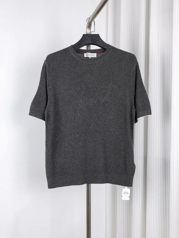 BC Ribbed Linen-Cotton Knit T-Shirt