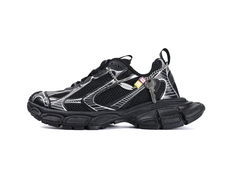 BLCG 3XL Charm Sneakers Black Silver Left Side View