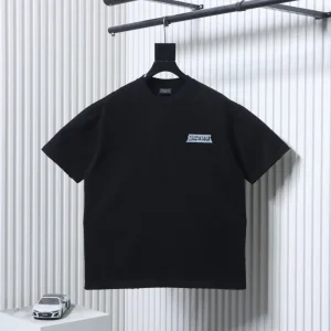 BLCG Back Tape Letter Print Washed Distressed T-Shirt