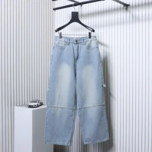 BLCG Light Blue Washed Wide-Leg Cargo Jeans