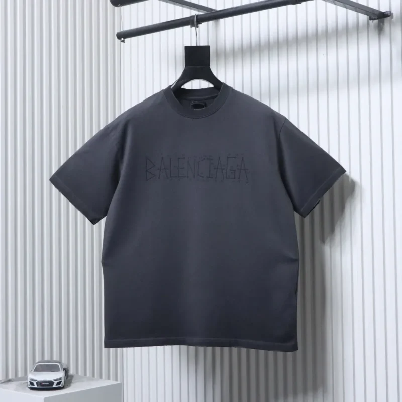 BLCG Washed Muddy Geometric Double B Logo Distressed T-Shirt