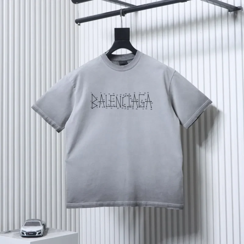 BLCG Washed Muddy Geometric Double B Logo Distressed T-Shirt