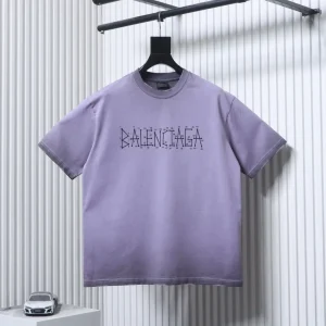 BLCG Washed Muddy Geometric Double B Logo Distressed T-Shirt