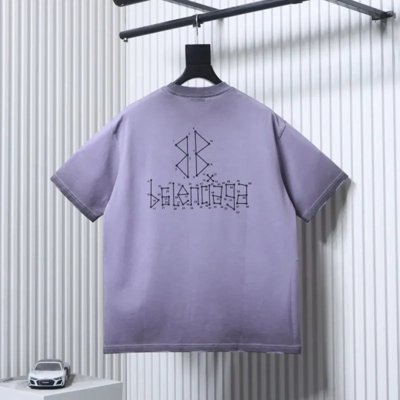Back BLCG Washed Muddy Geometric Double B Logo Distressed T-Shirt