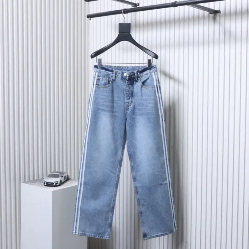 BLCG x AD Three-Stripe Washed Wide-Leg Jeans