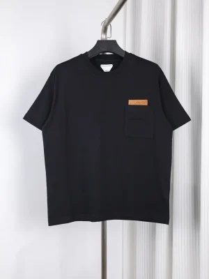 BV Intrecciato Leather Pocket Pima Cotton T-Shirt