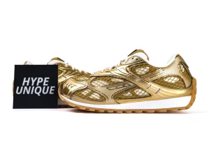 BV Orbit Sneakers Gold White Side Profile