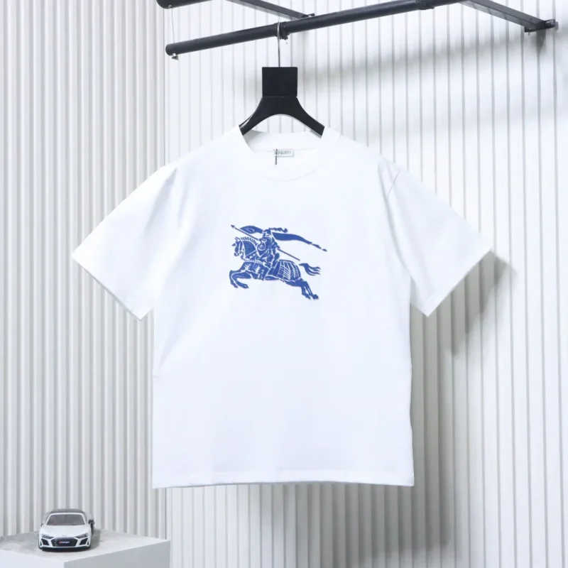Blue Equestrian Knight Embroidered T-Shirt