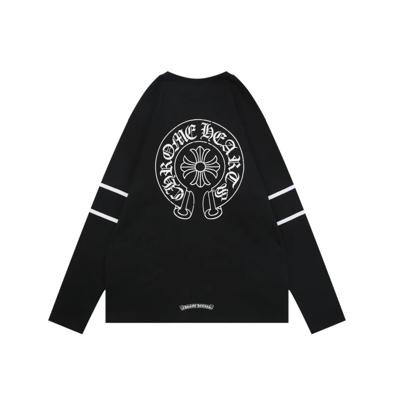 Back CH 33 Sanskrit Cross Print Long-Sleeve Shirt