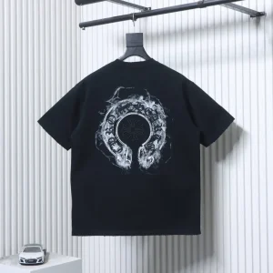 Back CH Crocebone Horseshoe Embroidered Distressed Washed T-Shirt