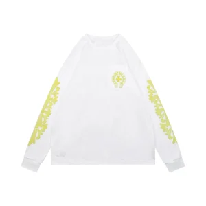 CH Cross Pocket Yellow Gothic Print Long Sleeve Shirt